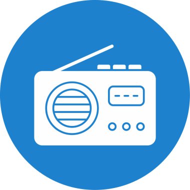 Radyo. Web simgesi basit illüstrasyon 