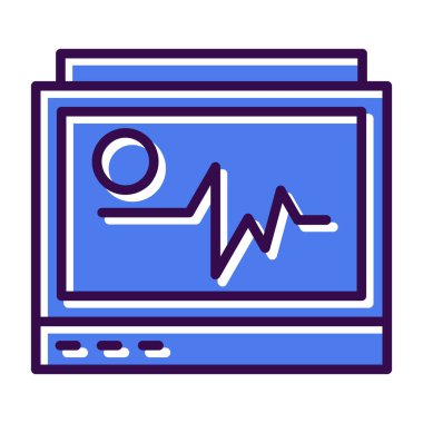 Ecg izleyici ikon vektör illüstrasyonu