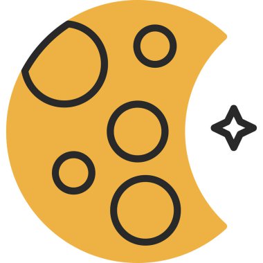 Ay simgesi, vektör illüstrasyonu basit tasarım