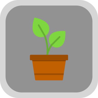 Saksı bitkisi. Web simgesi basit illüstrasyon 