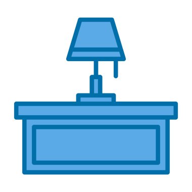 Masa lambası simgesinin vektör illüstrasyonu 