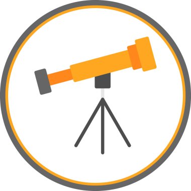 Basit Teleskop simgesi, vektör illüstrasyonu