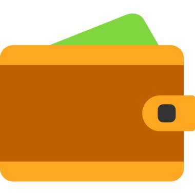 Cüzdan simgesi, vektör illüstrasyonu  