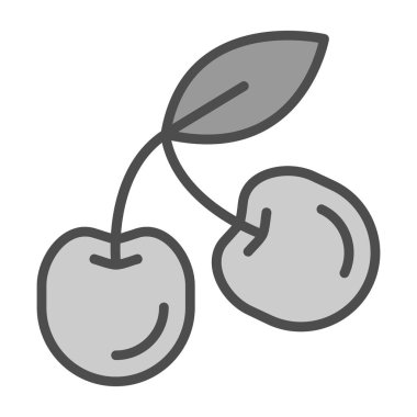 Kiraz. Web basit illüstrasyonu