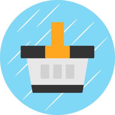 düz alışveriş sepeti simgesi, vektör illüstrasyonu