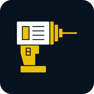 Matkap Makinesi düz ikon vektör illüstrasyon tasarımı