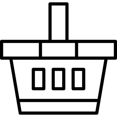 düz alışveriş sepeti simgesi, vektör illüstrasyonu