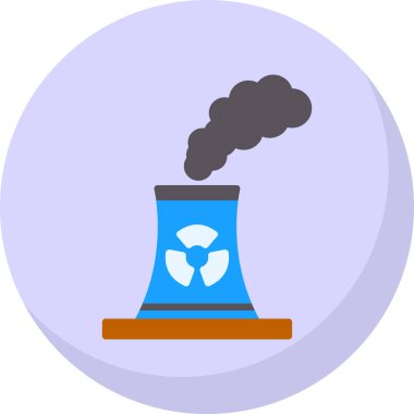 Nükleer santral. Web simgesi basit illüstrasyon