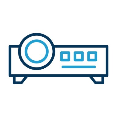 Projektör simgesi, vektör illüstrasyonu 