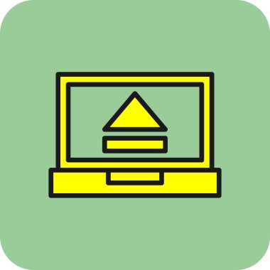 Dizüstü bilgisayar simgesi vektör çizimi