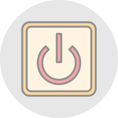 Güç Düğmesi simgesi, vektör illüstrasyonu 