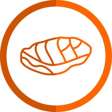 Et biftek ikonunun vektör illüstrasyonu 