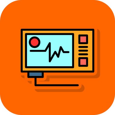 Vector Illustration ECG Kalp atışı Ekranı. Sağlık Geçmişi