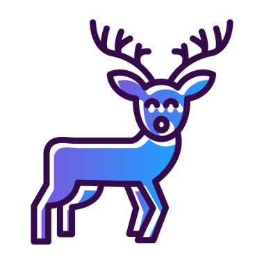 Ren geyiği simgesi basit bir resimleme