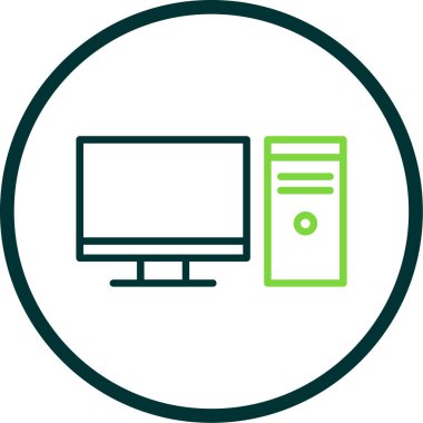 pc bilgisayar simgesinin vektör illüstrasyonu 