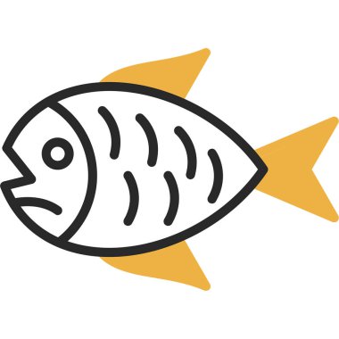 balık yassı simgesi, vektör illüstrasyonu 