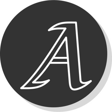 Tek bir harf simgesinin vektör illüstrasyonu