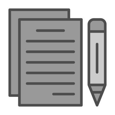 belge ve kalem. Web simgesi basit illüstrasyon