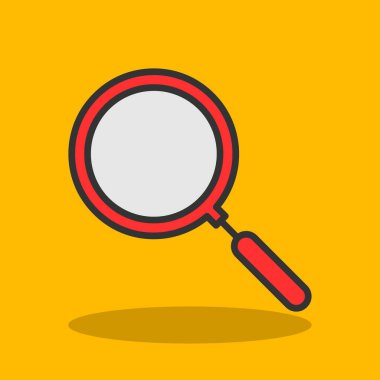 Büyüteç simgesi, düz stil, arama sembolü. Vektör illüstrasyonu