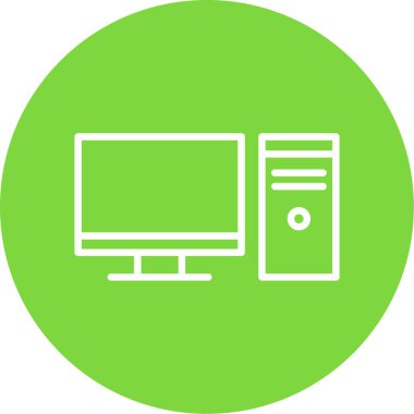 pc bilgisayar simgesinin vektör illüstrasyonu 