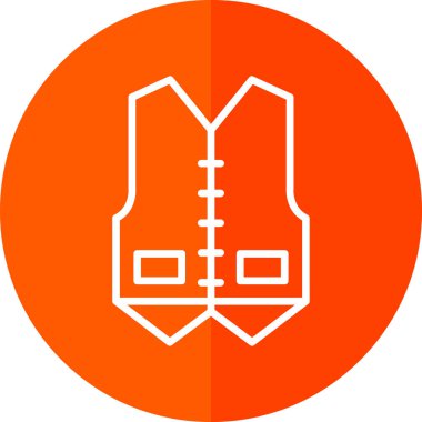 Yelek giysi simgesinin vektör illüstrasyonu 