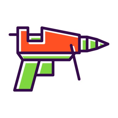 Yapıştırıcı tabancası ağ simgesi, vektör illüstrasyonu