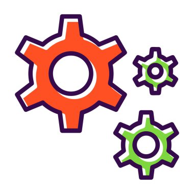 Gears'ı satırı vektör simgesi 