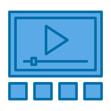 Video oynatıcı ikon vektör illüstrasyonu