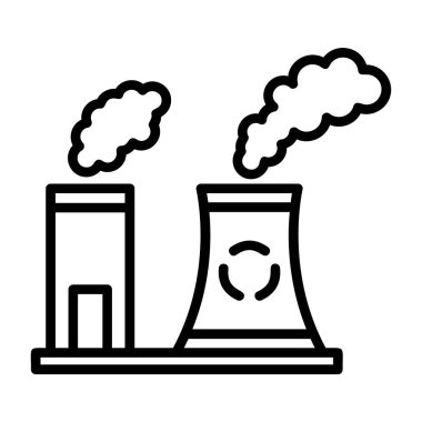 Fabrika kirliliği simgesi, vektör illüstrasyonu basit tasarım