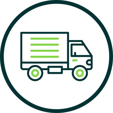 dağıtım kamyonu simgesi, vektör illüstrasyonu