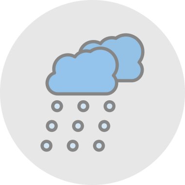 Kar bulutları hava durumu ikonu, vektör illüstrasyonu 