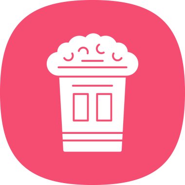 Patlamış mısır kovası. Web simgesi basit illüstrasyon