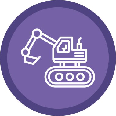 Escavator web simgesi, vektör illüstrasyonu