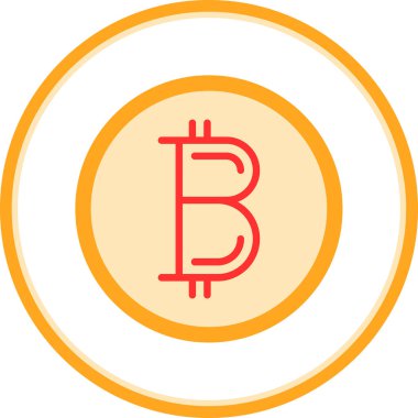 Basit bitcoin simgesi, vektör illüstrasyonu