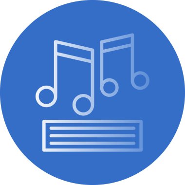 Müzik notaları web simgesi basit tasarım resimleme arkaplanı 