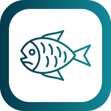 balık yassı simgesi, vektör illüstrasyonu 