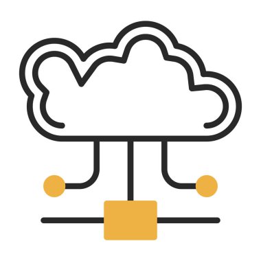 Bulut Hesaplama web simgesi basit vektör tasarımı 