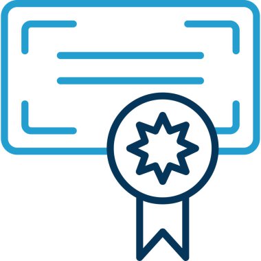 Sertifika ödülü simgesi, özet vektörü