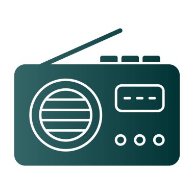 Radyo. Web simgesi basit illüstrasyon 