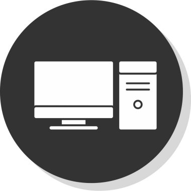 pc bilgisayar simgesinin vektör illüstrasyonu 