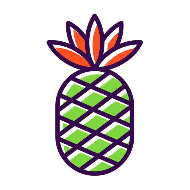 Ananas. Web simgesi basit illüstrasyon 