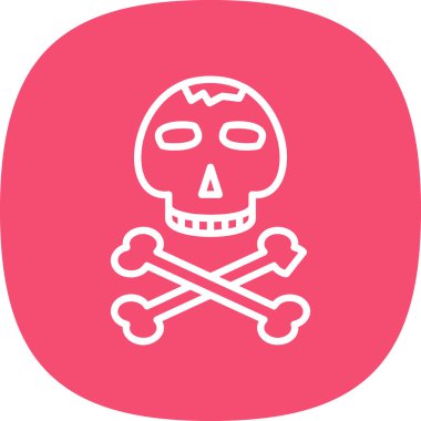 Kemikli kafatası. Web simgesi basit illüstrasyon 