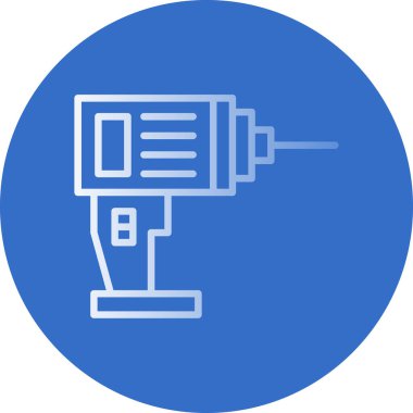 Matkap Makinesi düz ikon vektör illüstrasyon tasarımı