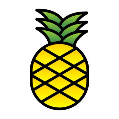 Ananas. Web simgesi basit illüstrasyon 