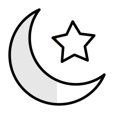 Ay simgesi, vektör illüstrasyonu basit tasarım