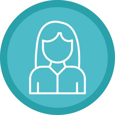 Kadın avatar simgesi, vektör illüstrasyonu 