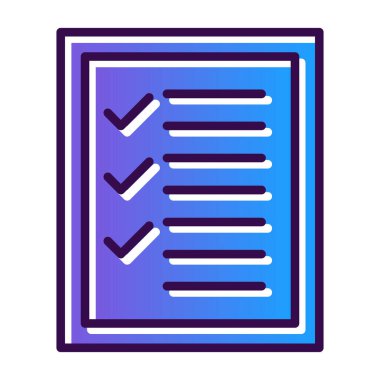 Kontrol listesi. Web simgesi basit illüstrasyon