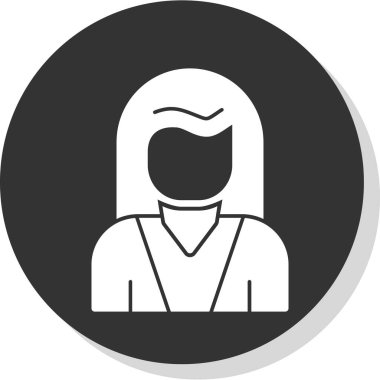 Kadın avatar simgesi, vektör illüstrasyonu 