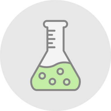 Bilim şişesi. Basit tasarım. Beaker vektör simgesi              