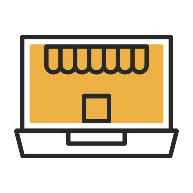 Soyut arkaplanda dizüstü bilgisayar simgesi izole edildi